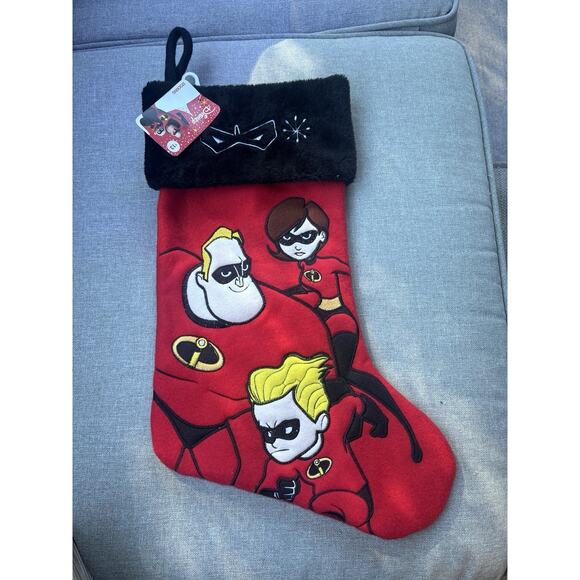 NWT The Incredibles Christmas Stocking Disney Red & Black 17 Inches - Picture 2 of 3